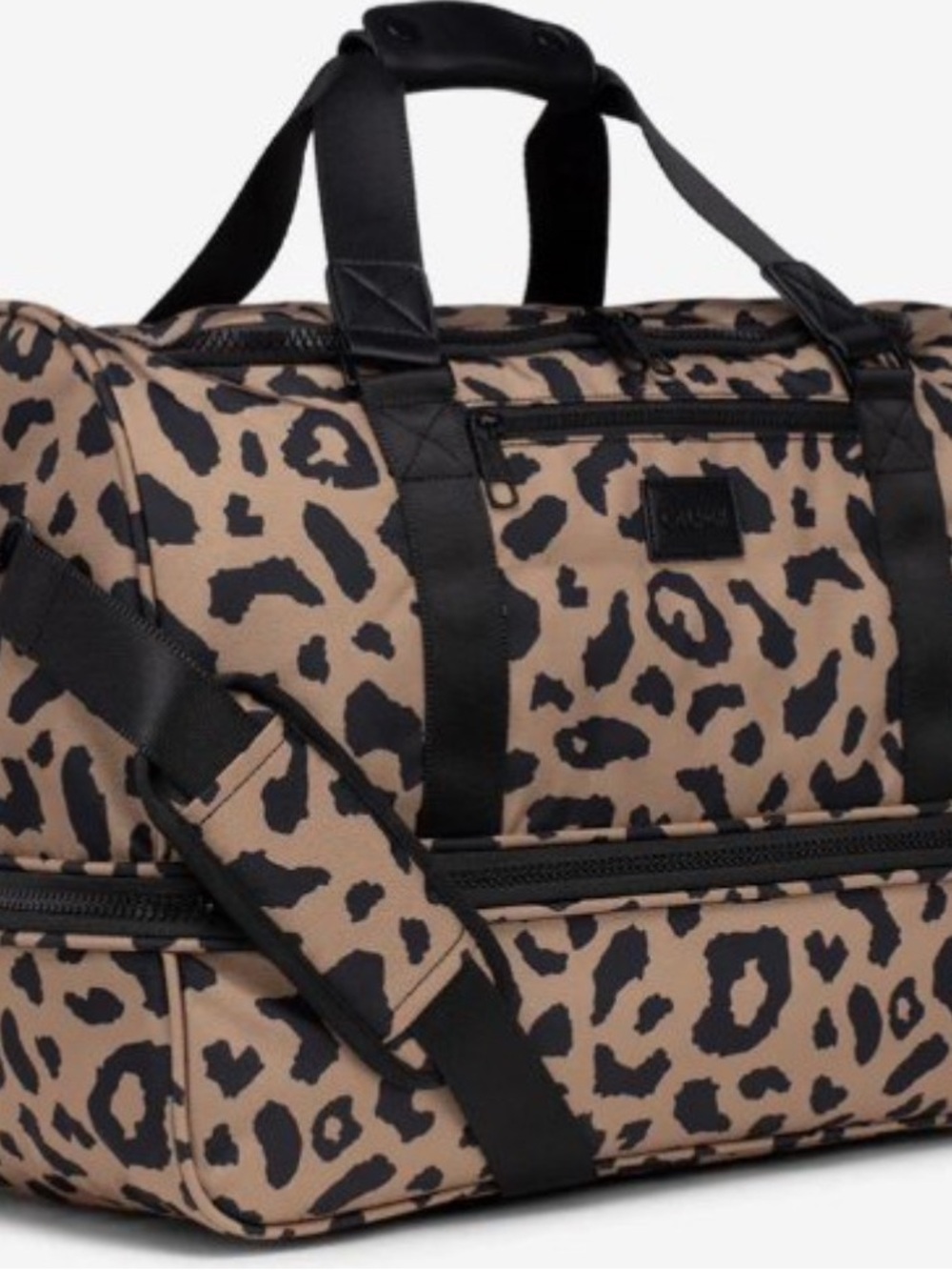 Calpak Leopard Print Travel Duffel Bag - Black/Tan